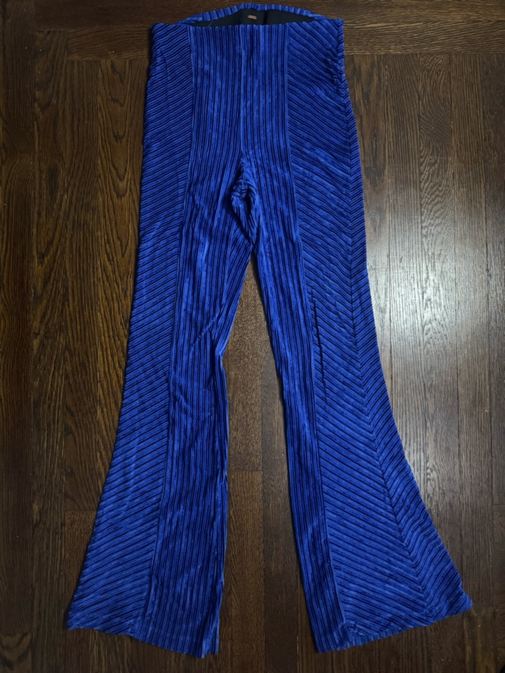 Free People Blue Velvet Ribbed Leggings/Pants